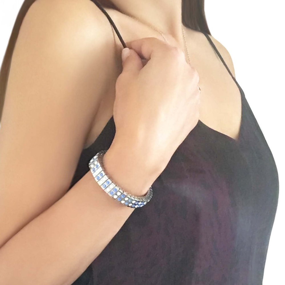 MORELLATO Stretch Stainless Steel Blue & White Sparkle Bracelet